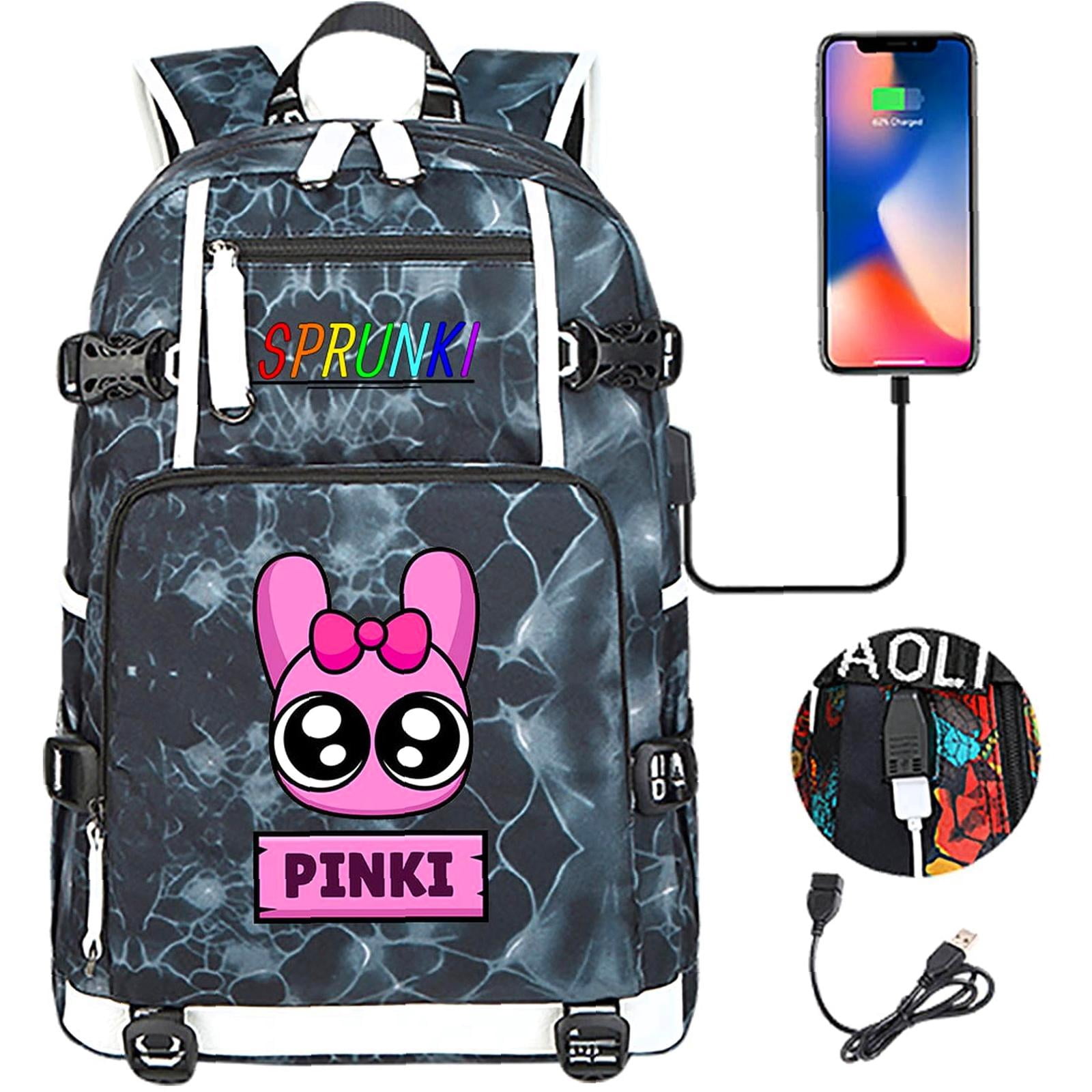 Fun Rucksacks Weekyun Sprunki Fun Cartoon Backpack with USB, Large Capacity Double ...