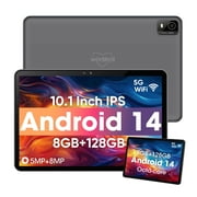 Weelikeit Android 14 Tablets with 10.1-inch IPS HD Screen, 128GB ROM 1TB TF Card Expand, Octa-Core Processor, 8H Batter, Wi-Fi 6, BT 5.0, Dual Cameras, Google Tablets PC for Kids 2024 (Blue)