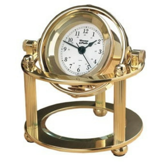Weems & Plath Gold Analog Round Desk Clock, 790500
