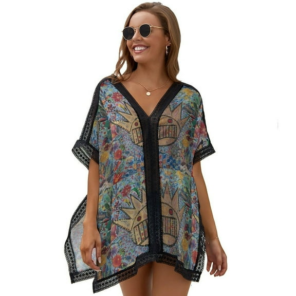 Ween Boognish And Flowers Printed Women's Swimsuit Cover Up Summer Swimsuit Dress