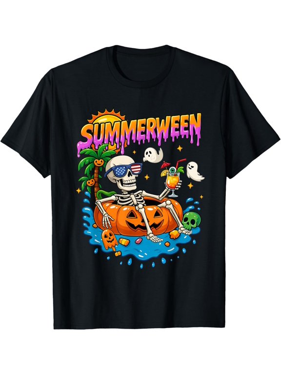 Ween Vibes Chillin In A Orange Pumpkin Float Summer Gift Idea For Special Celebrations T-Shirt, Size S-5XL