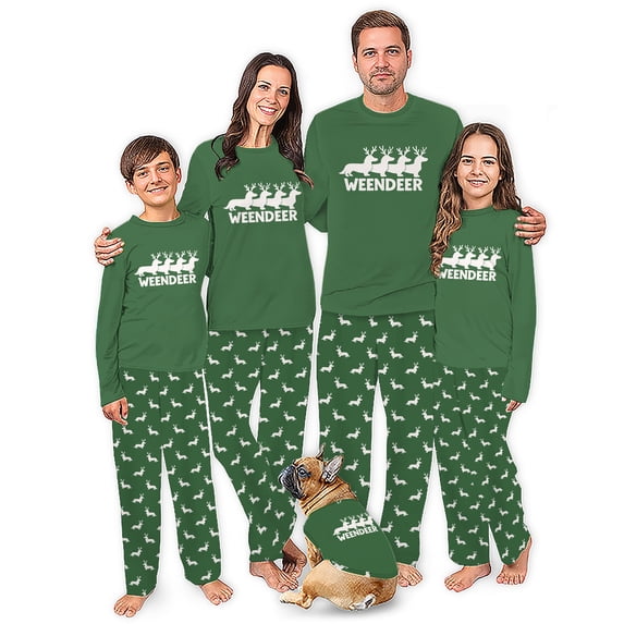 Weendeer Dachshund Dog Pajamas Matching Owner and Family,Plus Sizes, Side Pockets