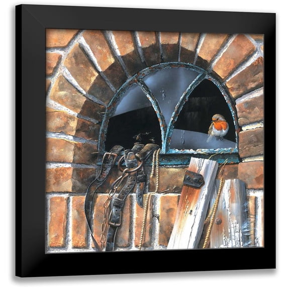 Weenink, Jan 12x12 Black Modern Framed Museum Art Print Titled - Bird in window