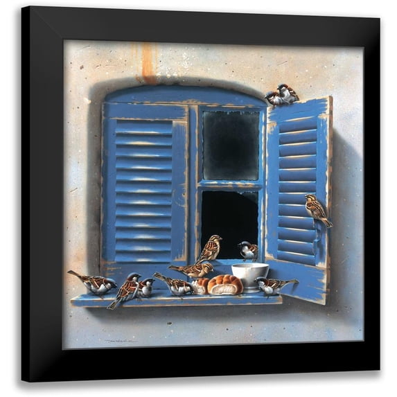 Weenink, Jan 15x15 Black Modern Framed Museum Art Print Titled - Visiting birds I