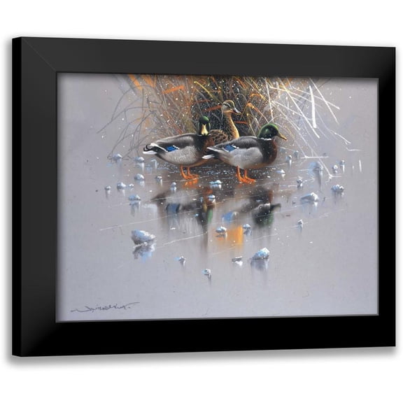 Weenink, Jan 18x15 Black Modern Framed Museum Art Print Titled - Three ducks
