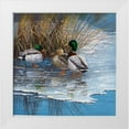 thumbnail image 1 of Weenink, Jan 26x26 White Modern Wood Framed Museum Art Print Titled - Three ducks on ice, 1 of 4