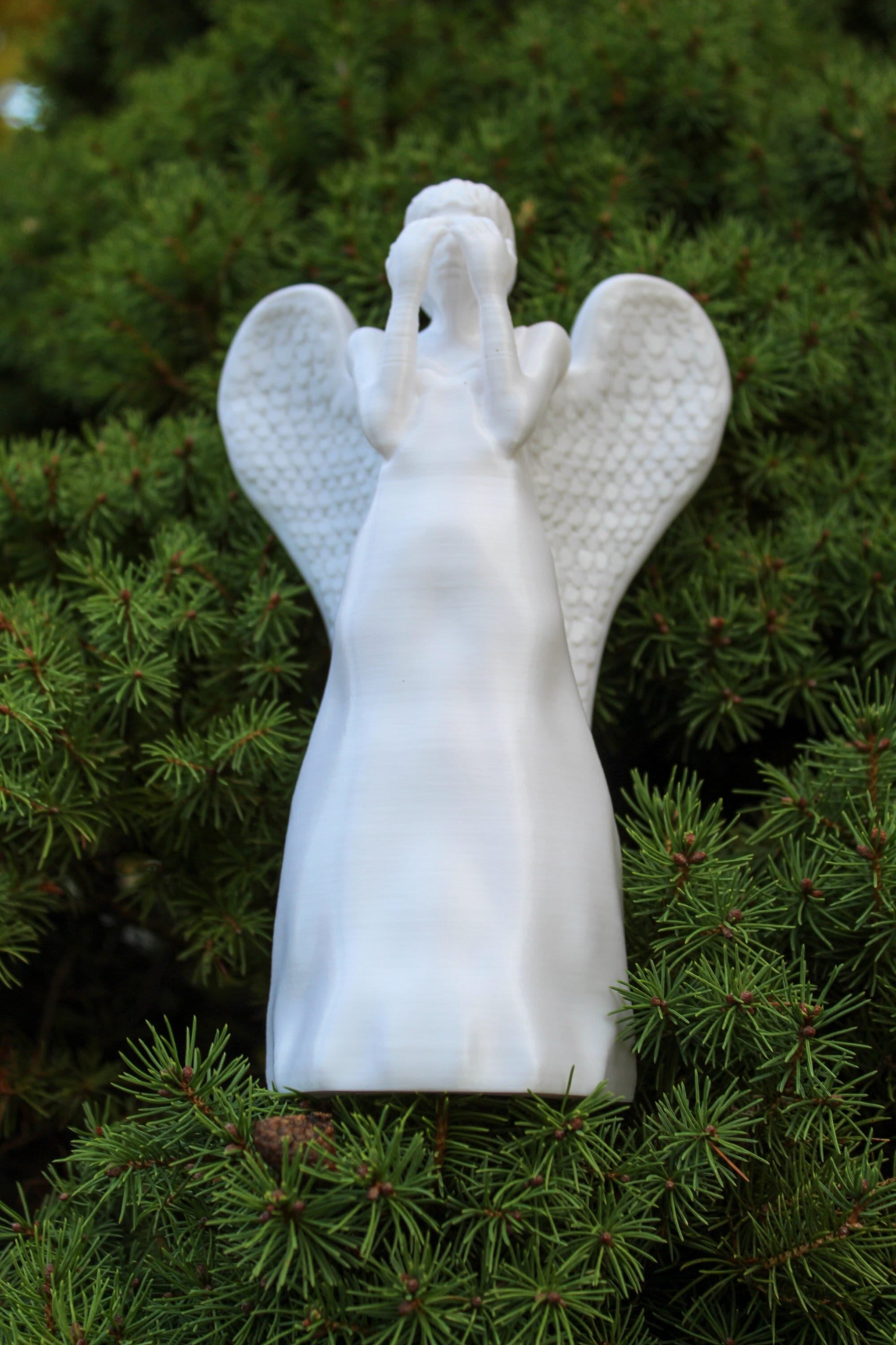 Weeping Angel Christmas Tree Topper from Doctor Who for Whovians 7" tall Marble or White