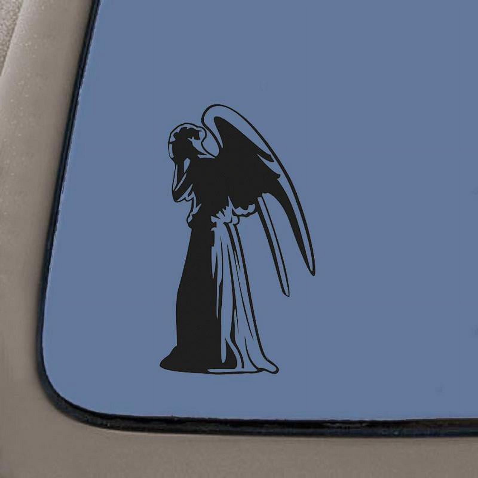 Weeping Angel Silhouette Doctor Who Car Window Vinyl Decal - 5" Tall, White (Made In USA)