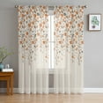 thumbnail image 1 of Weeping Flowers Semi Sheer Curtains 72 Inch Length 2 Panels Set,Orange Grey Spring Floral Botanical Rustic Burlap Sheer Kitchen Curtain Voile Window Curtain for Living Room Bedroom Rod Pocket Drapes, 1 of 7