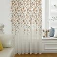 thumbnail image 1 of Weeping Flowers Semi Sheer Curtains Drapes for Living Room,Bedroom,French Doors Window 96 Inches Long,Orange Grey Spring Floral Botanical Rustic Burlap Rod Pocket Chiffon Curtain Drapery Voile Panel, 1 of 6