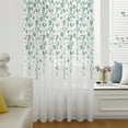 thumbnail image 1 of Weeping Flowers Semi Sheer Curtains Drapes for Living Room,Bedroom,French Doors Window 96 Inches Long,Teal Grey Summer Spring Floral Botanical Art Rod Pocket Chiffon Curtain Drapery Voile Panel, 1 of 6