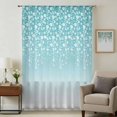 thumbnail image 1 of Weeping Flowers Sheer Curtains 45 Inches Long, Teal Ombre Spring Floral Botanical Art Light Filering Curtains, Breathable Simi Curtain Privacy Drapes for Kitchen Bathroom Small Window Treatment, 1 of 9
