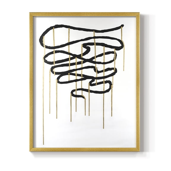 Weeping Ribbon I Framed Print in Gold Solid Wood 8 x 10 Framed Print
