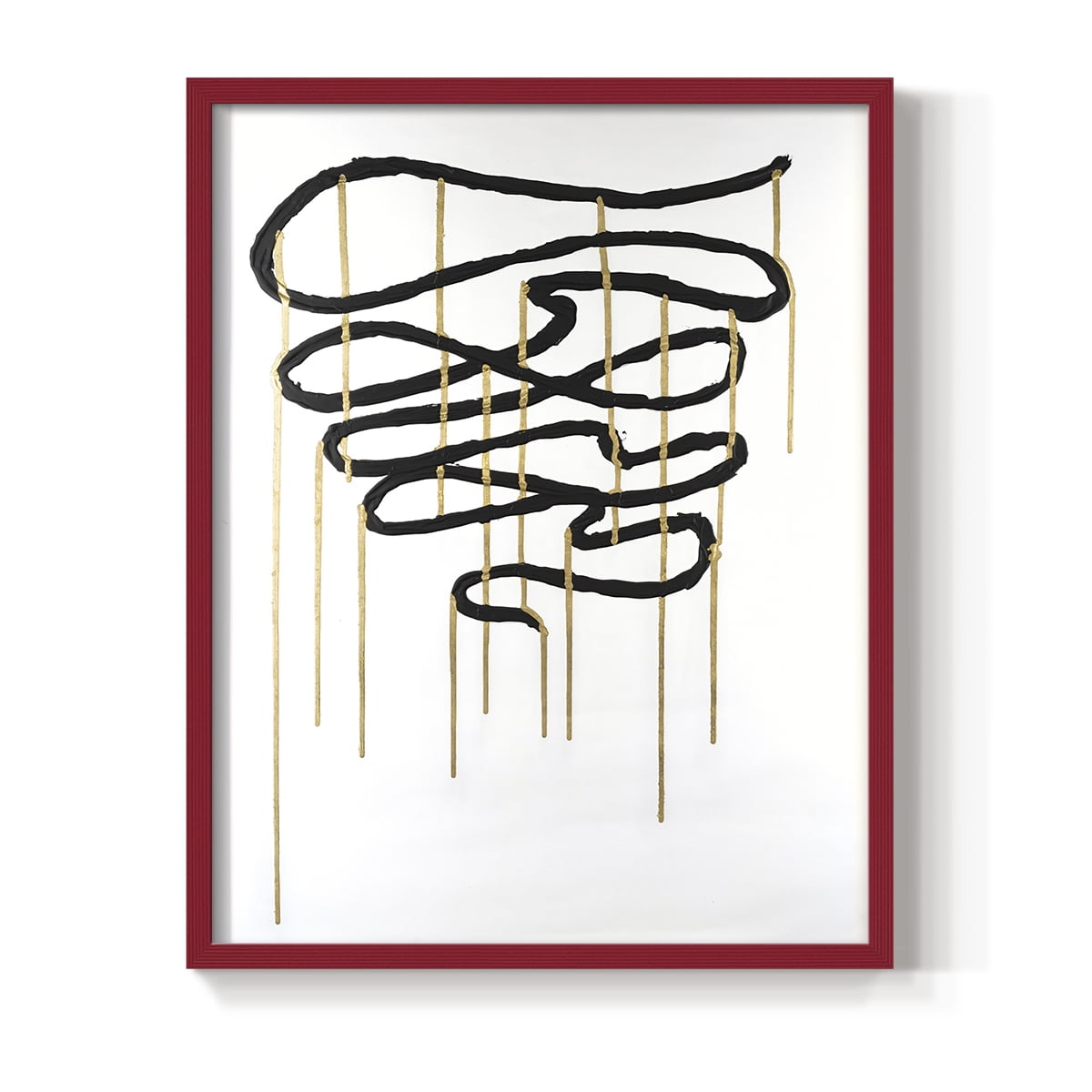 Weeping Ribbon I Framed Print in Red Solid Wood 11 x 14 Framed Print