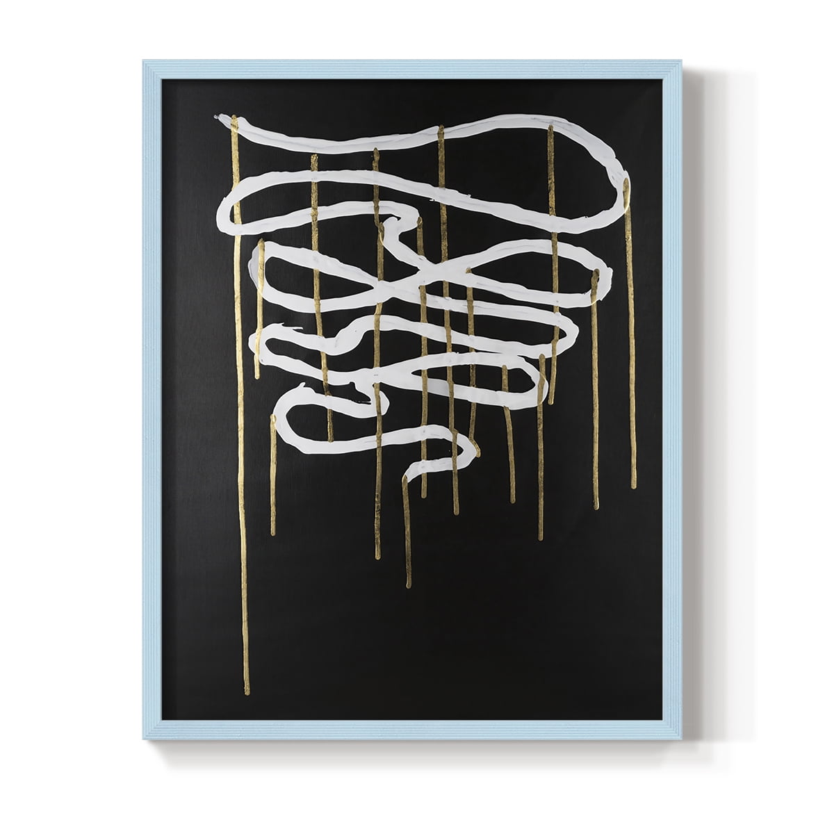 Weeping Ribbon II Framed Print in Blue Solid Wood 11 x 14 Framed Print