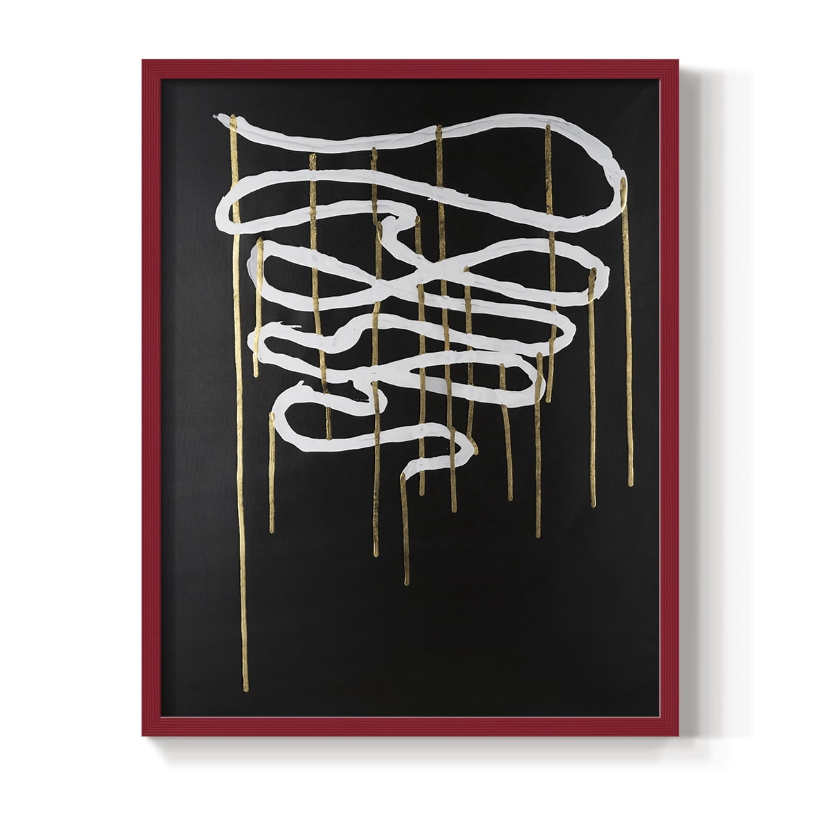 Weeping Ribbon II Framed Print in Red Solid Wood 11 x 14 Framed Print