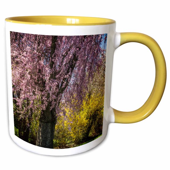 3drose, Weeping Willow, 11oz Two-tone Yellow Mug
