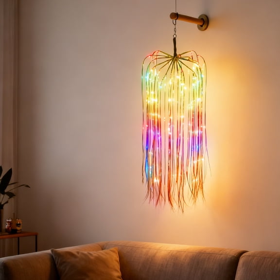 Weeping Willow Decorative String Lights Portable LED Ambient Decor Multi-Color Romantic Style Low Heat Durable Night Light Ideal for Holidays Parties or Bedroom Table Displays