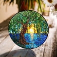 thumbnail image 1 of Weeping Willow Tree Glass Suncatcher v8, Window Hanging Art, Nature Home Decor, 7.9 in, 1 of 3