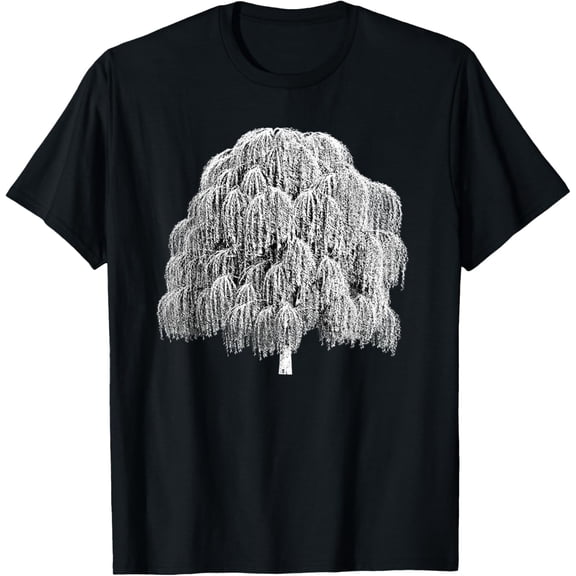 Weeping Willow Tree T-shirt Arbor Day Shirts T-ShirtMen and women, Black T-shirt, size: Extra large
