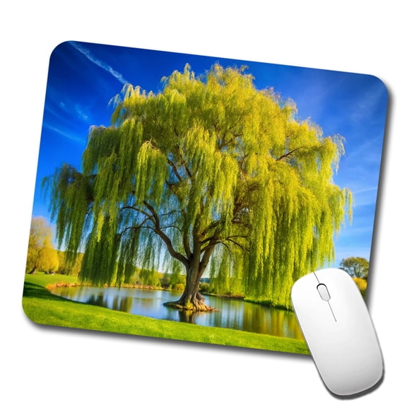 Weeping Willow Tree in Pond Mouse Pad Low Profile Gaming Mat