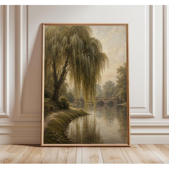 Weeping Willow Wall Art British Park Landscape London Park Lake English Countryside Wall Decor