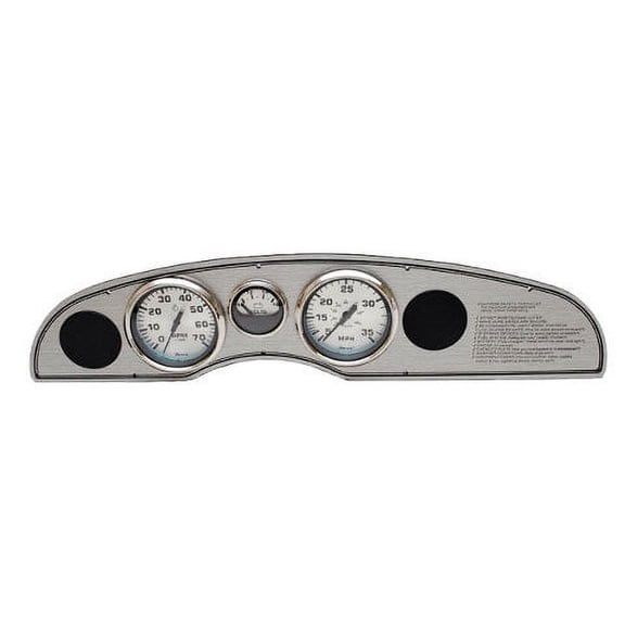 Weeres Pontoons Boat Gauge Panel | Faria Spun Silver Gray Plastic