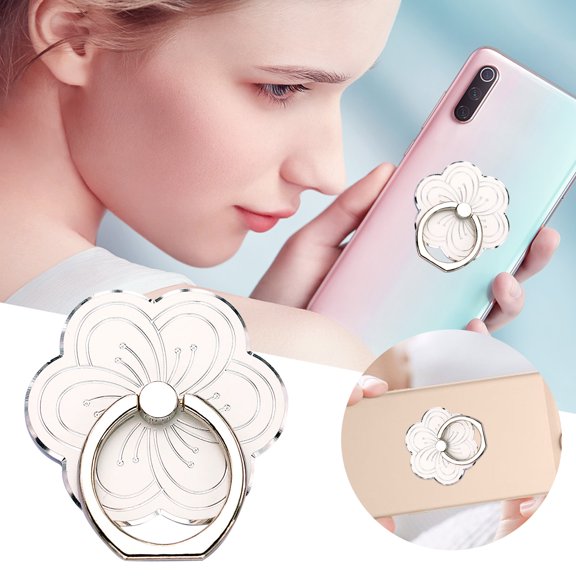 Weerihhol Cell Phone Ring Holder Flower Shape Phone Ring Holder Metal Finger Grip Finger Kickstand 360° Rotation Universal Finger Ring Phone Grip Compatible With All Phone Tripod Mount Holder