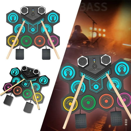 Weerihhol Children's Color Electronic Drum With Speaker Built In Lithium Instrument Smart Catcher for Kids