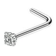 Weerihhol Clear Nose Studs 16g Stainless Steel Nose Rings Hoop Studs Body Piercing Jewelry Nose