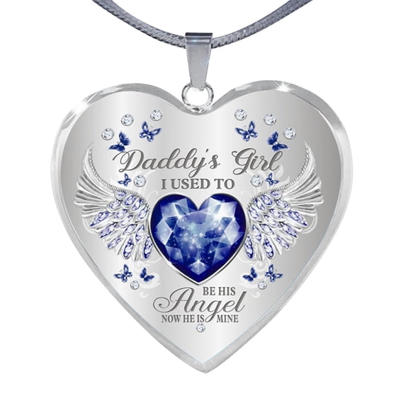 Weerihhol Daddy' Angelss Dad And Daughter Angelss Heart Drop Necklace Angelss Wing Jewelry Necklace For Dad Daughter Heart Memorial Keepsake