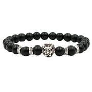 Weerihhol Dz7414 Fashion Simple Black Scrub Ancient Silver Men And Women Stretch Bracelets