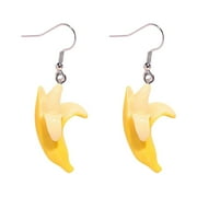 Weerihhol Earrings Heart Shaped Fun And Creative Cute Food And Toy Mini Banana Earrings Childlike Girl Heart Earrings