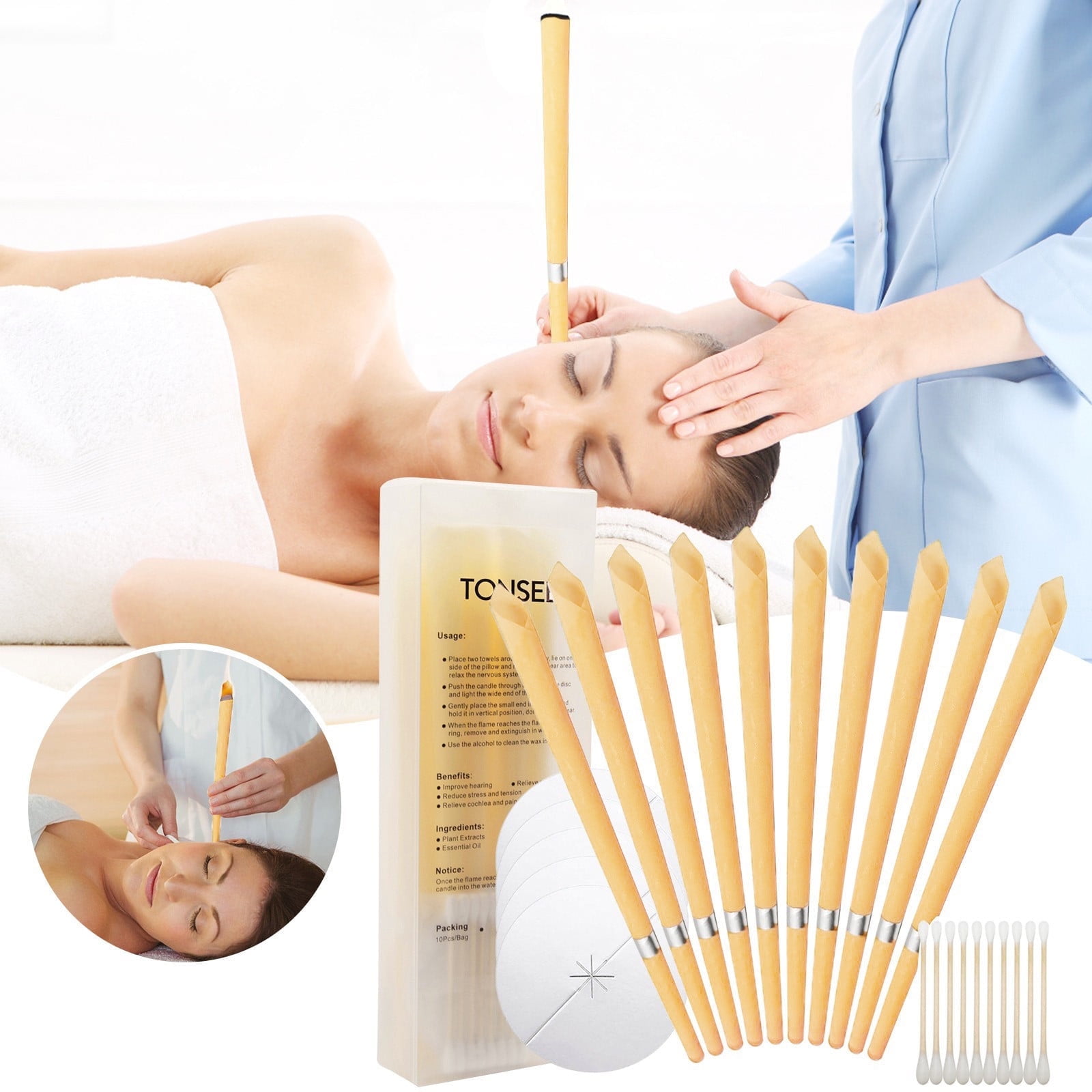 Weerihhol Earwax Clean Hollow Blend Beeswax Ear Cleaning Hearing