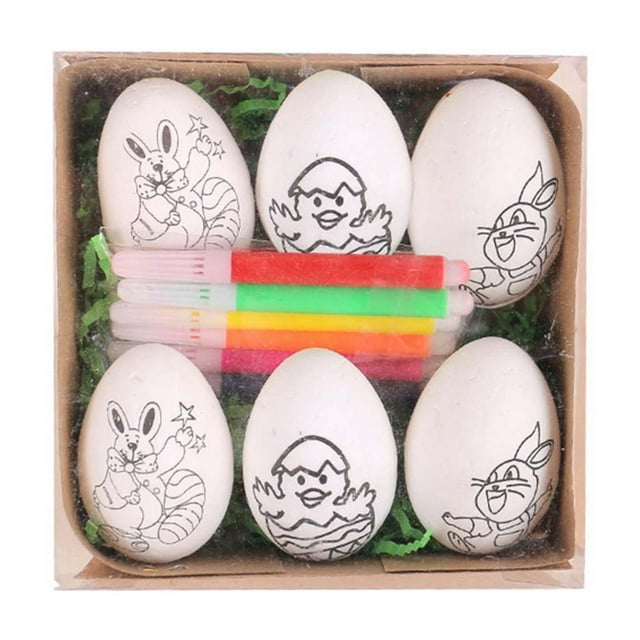 Weerihhol Easter DIY Hand Painted Eggs 2024 Cartoon Bunny Eggs Children