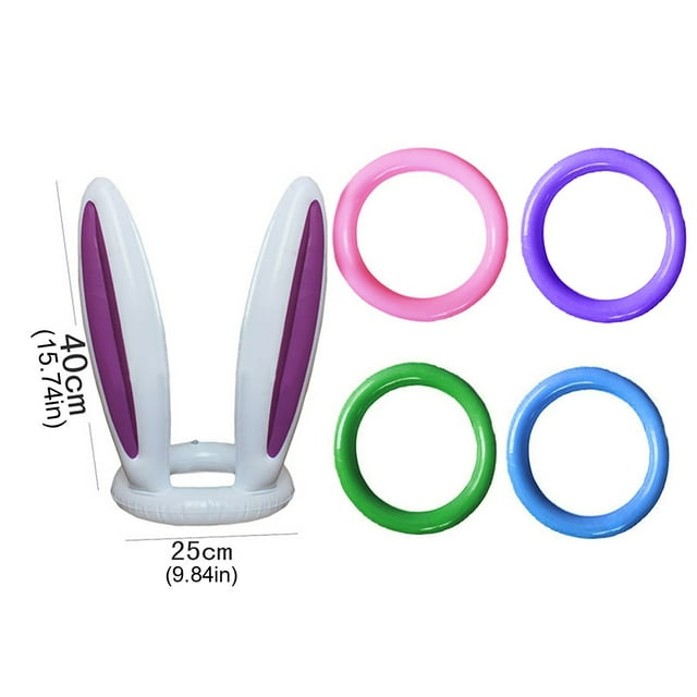 Weerihhol Inflatable Rabbit Kids Easter Ring Hat Easter Bunny Toy Game