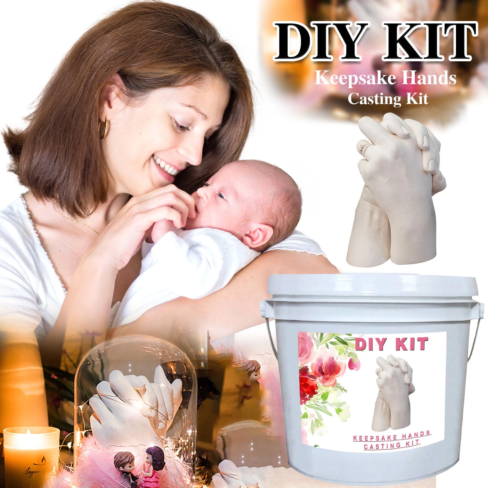 Weerihhol Keepsake Hands Casting Kit Large DIY Plaster Statue Molding