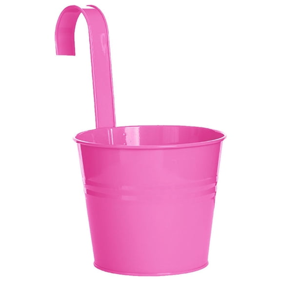 Weerihhol Large Metal Hanging Flower Pots Fence Hanging Planters Balcony Planters With Detachable Hook Multicolor Hanging Bucket For Indoor/Outdoor Decoration Wooden Flower Outdoor Large