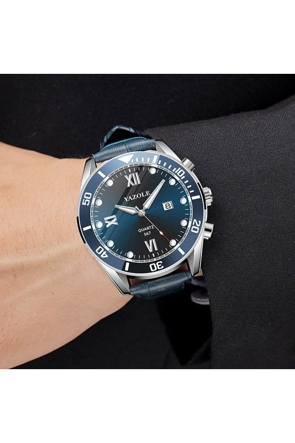 Mens Casual UP Belt Analog Quartz Watch Men Wristwatch Clock Business Date Casual Watch Alarm Watch