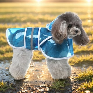 Dog raincoat with umbrella hood hot sale