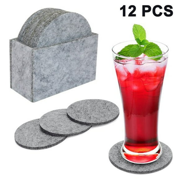 Weerihhol Set Of 12 Round Grey Includes A Matching Holder Light Gray Small round Dining Table Set for 4