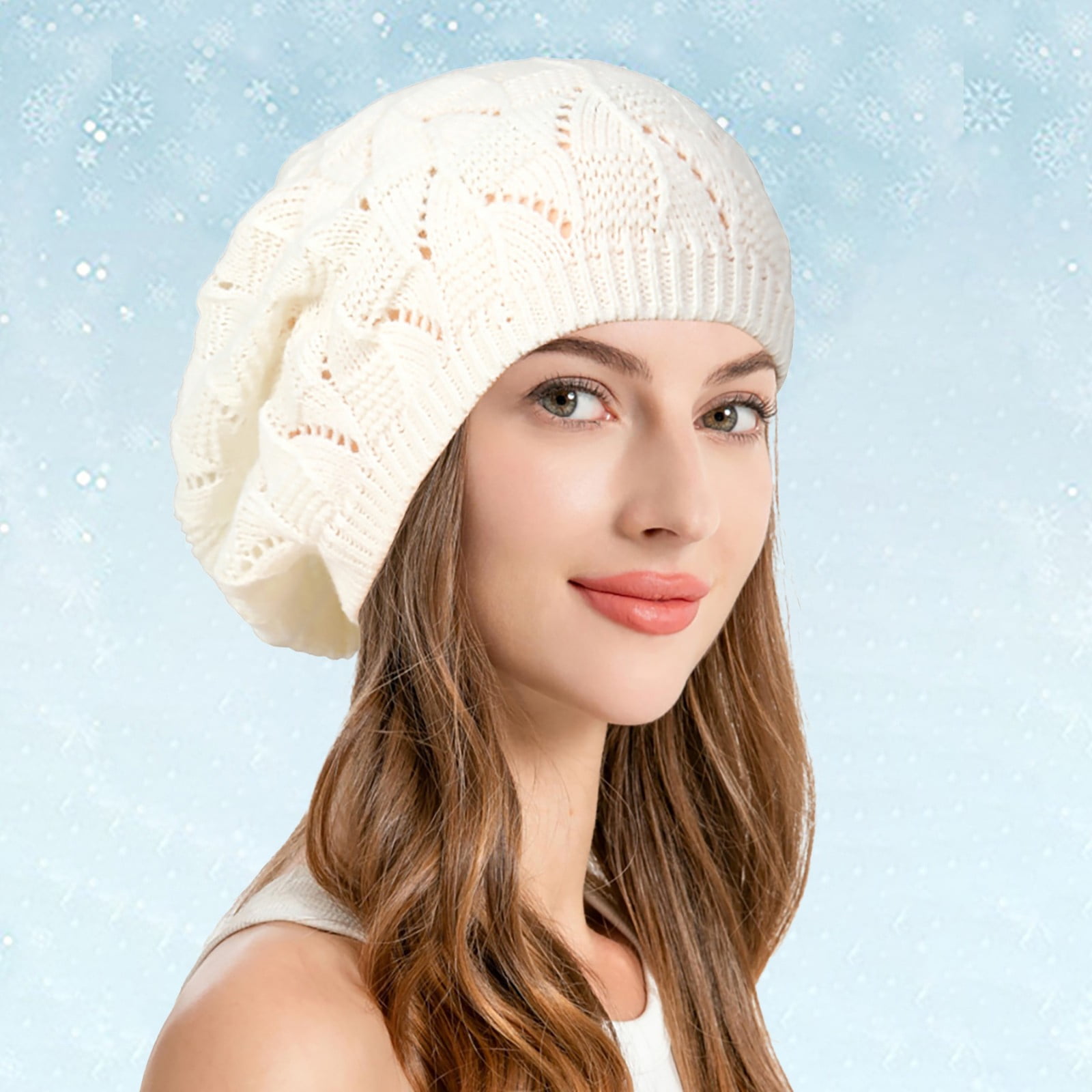 2774 Women Summer Knit Beret Handmade Crochet Cutout Lightweight Slouchy il_fullxfull.6370670421_1glo.jpg main image 4