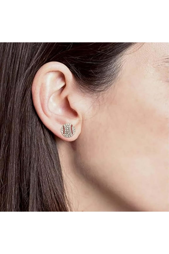 Sport Stud Earrings Cute Rugby Shiny Sport Earrings Stud Earrings Sports Baseball Earrings Basketball Stud Earrings Baseball Basketball Soccer Earrings For Channel Earrings Women