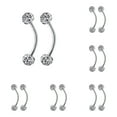 thumbnail image 1 of Weerihhol Steel Curved Barbell Ring 8mm 3mm Earring Eyebrow Piercing Jewelry 2PCS Nose Rings for Women Non Piercing, 1 of 8