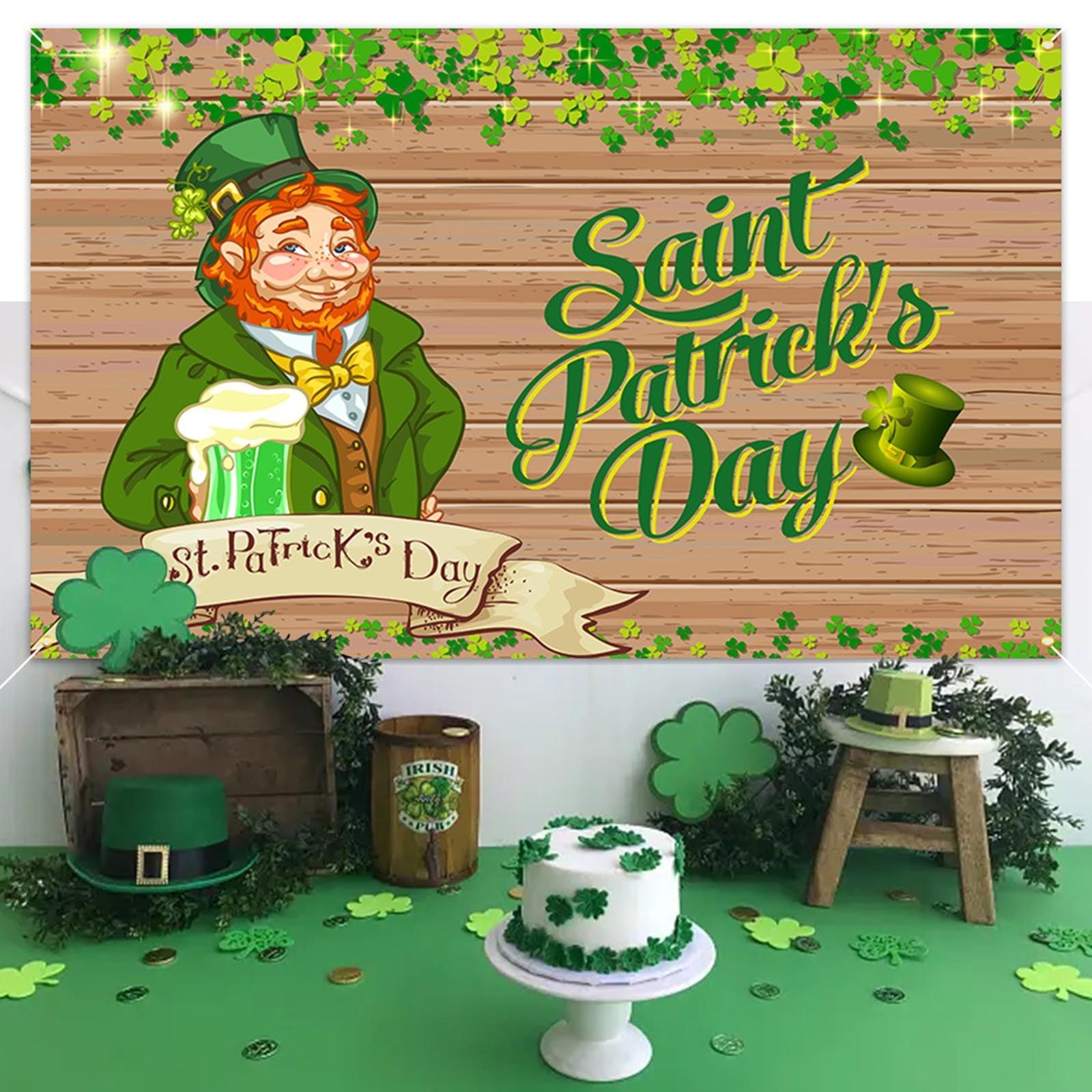 Weerihhol The New St. Patrick Background Outdoor Decorative Flag For