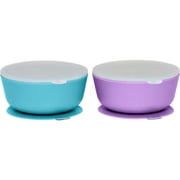 Weesprout Suction Bowls for Baby & Toddlers, 100% Silicone w/Plastic Lid, Leak Proof, 12oz, Set of 2