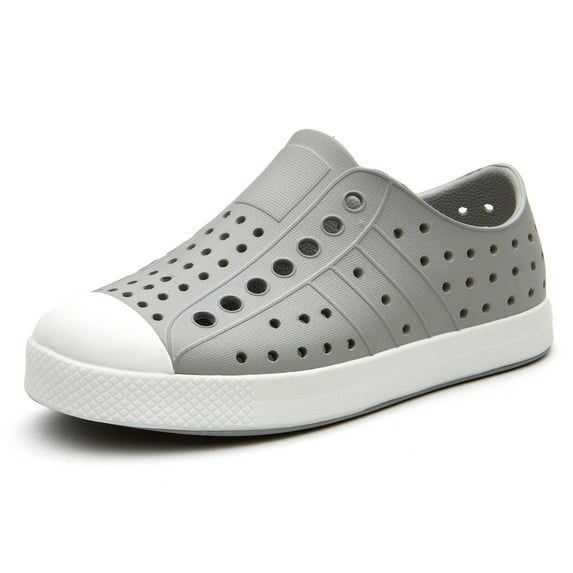 Weestep Girls Boys Toddler Little Kid Rubber Toe Slip on Quick Dry Water Sandal(6 Toddler, Grey)