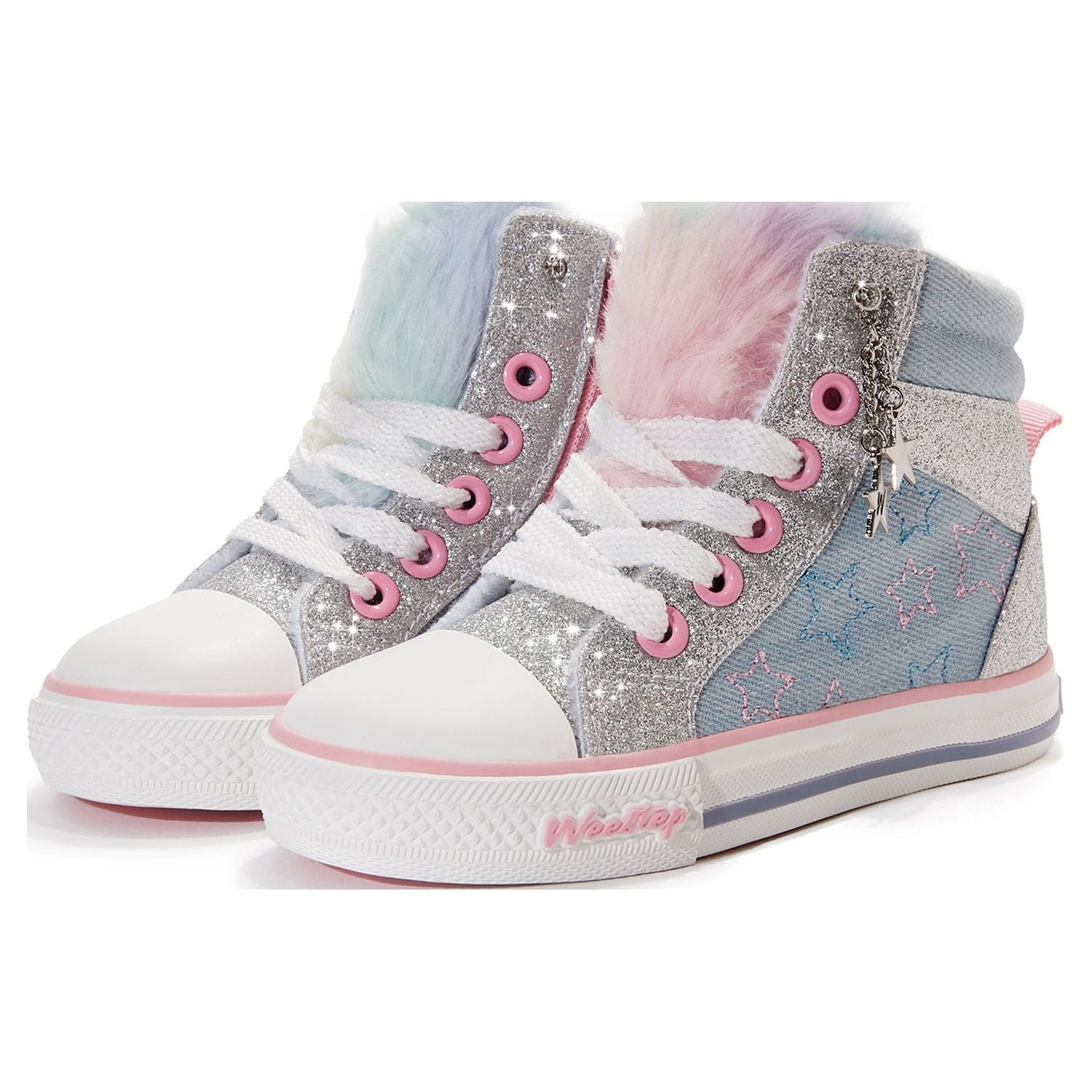 Weestep Girls Toddler/Little Kid Glitter Unicorn Bow Sneaker Shoe ...