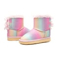 thumbnail image 1 of Weestep Girls Toddler Little Kid Warm Fur Winter Ankle Flat Snow Boot(2 Little Kid, Rainbow), 1 of 1