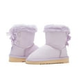 thumbnail image 1 of Weestep Girls Toddler Little Kid Warm Fur Winter Ankle Flat Snow Boot(6 Toddler, Bow Purple), 1 of 7